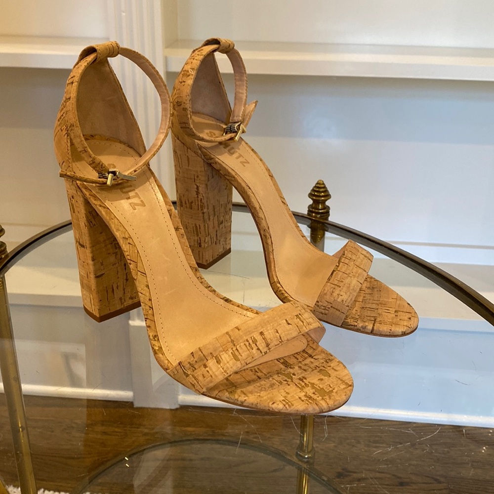 SCHUTZ cork pumps 4 inch heel. SIZE 9.5. Never worn!